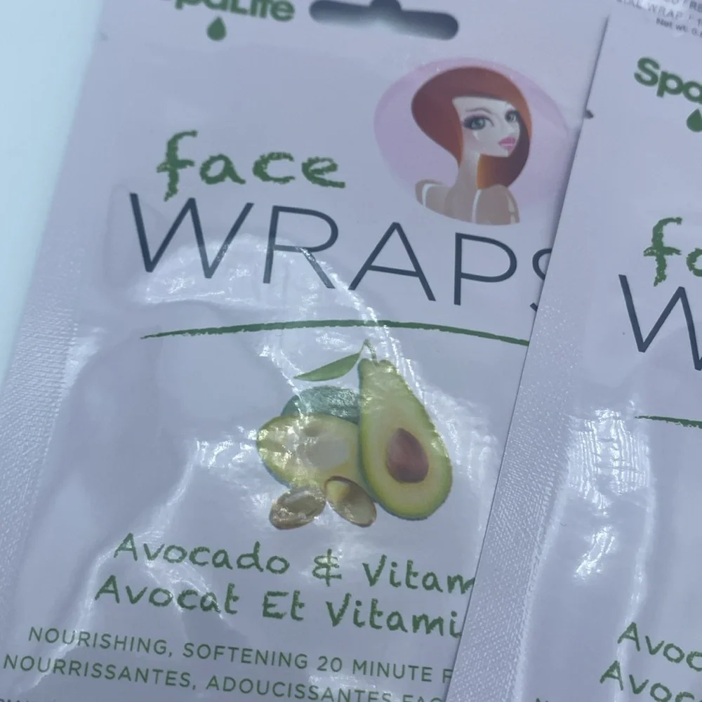 4 SpaLife face Wraps Cucumber & Aloe & Avocado & Vitamin E face  treatment new